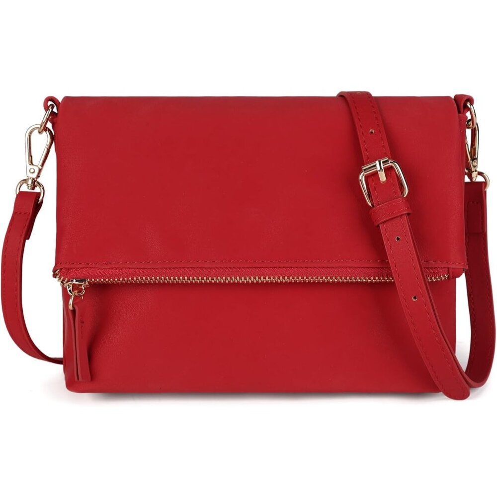 〽️Women Red Multi-Functional Wristlet Crossbody Purse Shoulder Bag